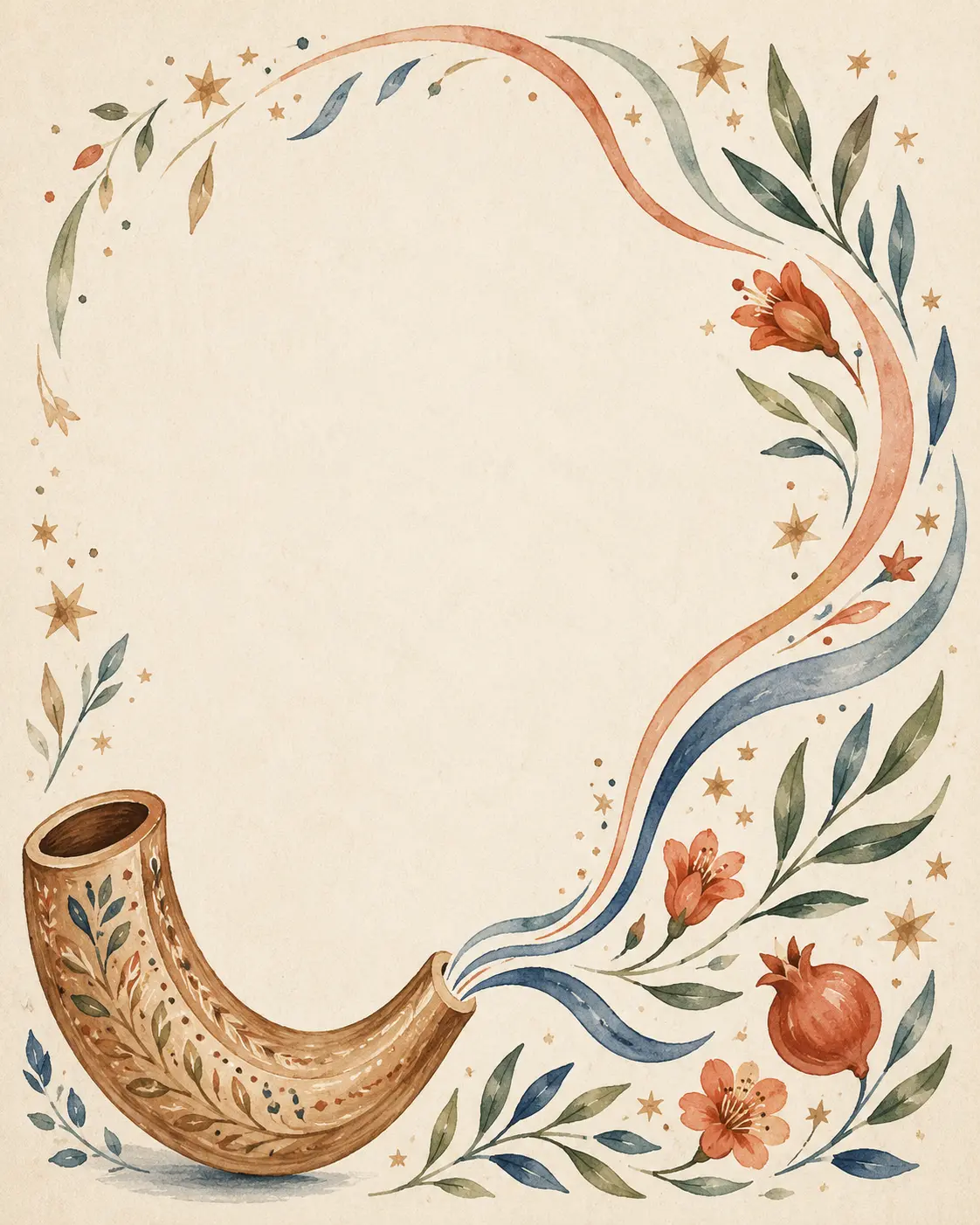Shofar song Rosh Hashanah digital card: A year of hope begins