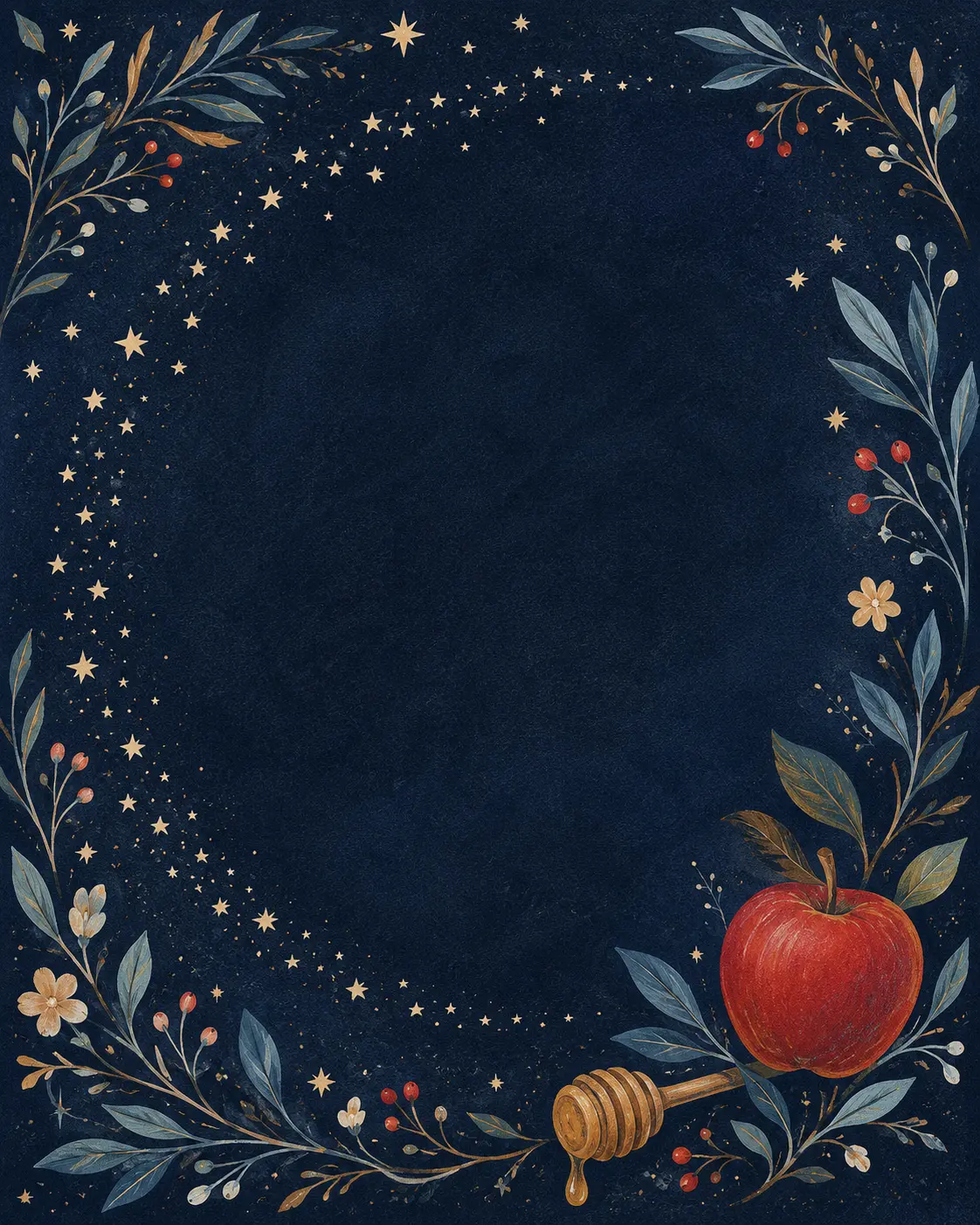 Starlit sweetness Rosh Hashanah digital card: Peace, health & happiness